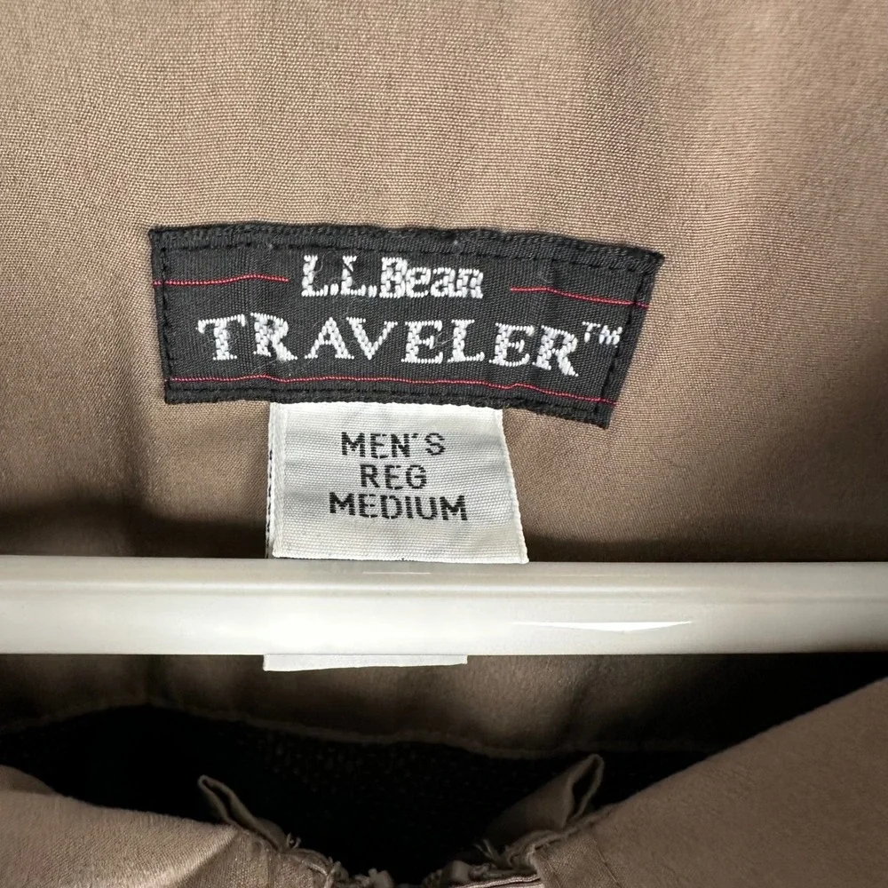 VTG L.L.Bean Traveler Jacket Mens M Brown 3-in-1 Fleece Long Lined Hooded Parka